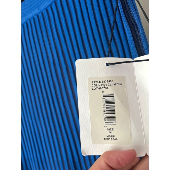 Amur Jenna Pleated Knit Midi Skirt Blue Womens Size Medium - Picture 8 of 11